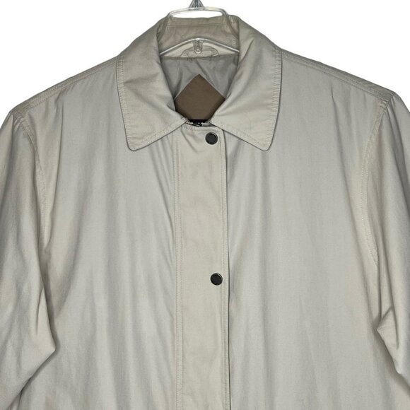 London Fog Limited Edition Beige Hooded Trench Coat Size 1X Detachable Hood Long - Picture 5 of 16